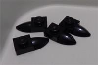LEGO Parts & Pieces 49668 - 4273590 Plate 1x1 with Tooth Horizontal Black x4