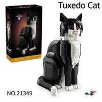 Ideas Tuxedo Cat Building Blocks Set MOC Assembly Bricks Gift For Animal-Lovers
