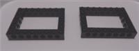 Lego 32532 1680 6448394 Technic Brick 6x8 Open Rectangle Black x2