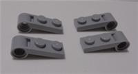 LEGO Pieces & Parts 3172 6438836 PLATE 1X2 W/ HOLE Medium Stone Grey x4