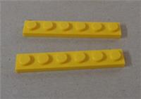 LEGO Parts 3666 - 366624 1x6 Plate Bright Yellow x2