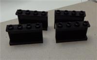 LEGO Parts 14718 6115117 Panel 1x4x2 with Side Support Black x4