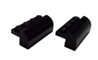 LEGO 6081 6174252 Brick 2x4x1/3 Curved Top Black x2