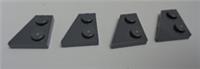 LEGO Parts & Pieces 24299 6143423 2x2 Left Wedge Plate Dark Stone Grey x4