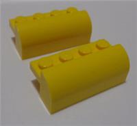 LEGO 6081 4204625 Brick 2x4x1/3 Curved Top Bright Yellow x2