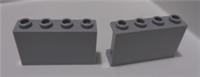 LEGO Parts 14718 6061675 Panel 1x4x2 with Side Support Medium Stone Grey x2