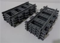 LEGO Train Track Straight Dark Stone Grey x8 pieces