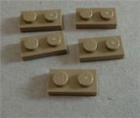 LEGO 3023 - 4528604 Plate 1x2 Sand Yellow x5 Parts & Pieces **