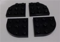 lego Parts & Pieces 30357 4227392 Corner Plates 3x3 Black x4