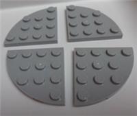 LEGO 30565 - 4579294 Plate Round Corner 4x4 Medium Stone Grey x4