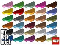 LEGO - Part 1748 - Tile Round 1x2 Half (MULTIPACK) + NEW + SELECT COLOUR / QTY