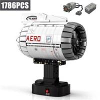 Electric Aircraft Turbofan Engine Building Blocks Model DIY Assembly Set 1786PCS