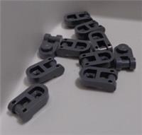Lego Part 6388119 - 26047 Plate 1x1 Modified With Handle Dark Stone Grey x10