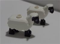 Lego Parts & Pieces Sheep Black/White x2