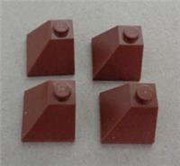 Lego Pieces 3045 - 4652624 Brick 2x2 Roof Corner Slope Reddish Brown x4