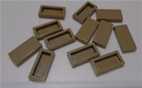 Lego 3069 - 4496699 1x2 Plate Smooth Flat Tile Sand Yellow x12 Pieces & Parts**