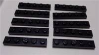 LEGO Parts 6350415 78329 PLATE 1X5 Black x10