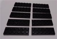 LEGO Pieces & Parts 3795 - 379526 2x6 Plate Black x10