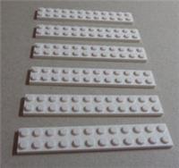 LEGO Parts 2445 - 244501 Plate 2x12 White x6