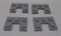 LEGO 73831 6421522 Plate 2X3, W/ Cut Out Medium Stone Grey x4