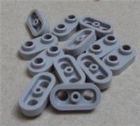 LEGO 35480 Plate 1x2 Rounded ends With Open Studs Medium Stone Grey x12
