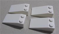 LEGO Parts & Pieces 30363 4143000 Roof Tile Slope 4 x 2 White x4