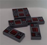 Lego 3069 - 6291791 Flat Tile 1x2 Control Panel Dark Stone Grey x6