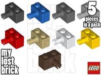 LEGO - Part 2458 - Bricks 1x2 with Pin (Pack of 5) + NEW + SELECT COLOUR