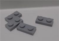 LEGO Parts 3023 - 4211398 Plate 1X2 Medium Stone Grey x4
