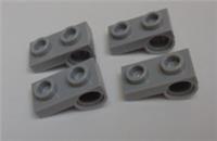 LEGO Parts 18677 - 6168633 Plate 1x2 W Horizontal Hole Medium Stone Grey x4