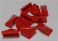 LEGO Parts & Pieces 6075074 - 15571 End Ridged Tile 1X2/45 degrees Red x10