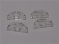 LEGO Parts & Pieces 1748 6443797 TILE 1X2, W/ 1/2 CIRCLE Clear x4