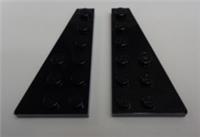 Lego Parts 54384 - 54383 4283047 Wedge Wing Left Right Plate 3x6 Black x1 Pair