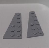 Lego Spare Parts 54384 4282789 Wing Left 3x6 Medium Stone Grey x2