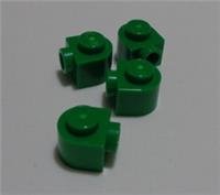 LEGO Parts 3386 Brick Round 1x1x2/3 Half Circle Side Stud Dark Green x4