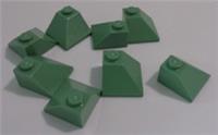 Lego Pieces & Parts 3045 - 6134276 Brick 2x2 Roof Corner Slope Sand Green x8
