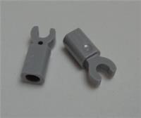 LEGO 11090 / 44873 Bar Tube Holder with End Clip Medium Stone Grey x2