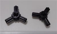 LEGO TECHNIC 6390386 3-Branch Cross Axle W/Cross Hole Black x2