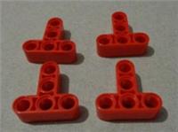 LEGO TECHNIC 60484 - 6194079 T Beam 3 x 3 W Holes Red x4 Parts & Pieces