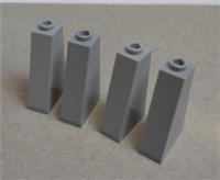 LEGO Parts & Pieces 4460 - 4211494 Slope Brick 1X2X3 Medium Stone Grey x4
