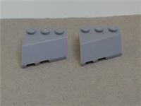 LEGO Parts 48165 6315580 Wedge 3x3 Sloped Right Medium Stone Grey x2 Pieces