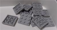 LEGO Parts 11212 - 6015347 Plates 3x3 Medium Stone Grey x12