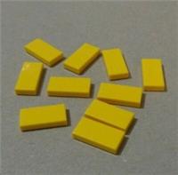 Lego 3069 - 306924 1x2 Flat Tile Bright Yellow x10 Bricks & Pieces & Parts