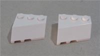 LEGO Parts 48165 6254602 Wedge 3x3 Sloped Right White x2 Pieces