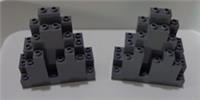 LEGO 6083 4216709 Dark Stone Grey Rock Panel 3 x 8 x 7 Triangular x2