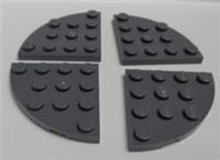 LEGO 30565 - 4222042 Plate Round Corner 4x4 Dark Stone Grey x4