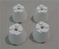 Lego Parts 6233 6188466 3x3x2 Cone with axle hole White x4