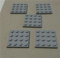 LEGO 3031 - 4243797 Plates 4x4 Medium Stone Grey x5 Parts & Pieces**
