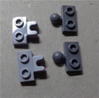 LEGO 14704 6043656 6039479 Modified 1 x 2 W/Socket/Ball Medium/Dark Grey x2 Pair