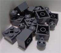 LEGO 57909 - 4497253 Brick 2X2 w Ball Joint Dark Stone Grey x12